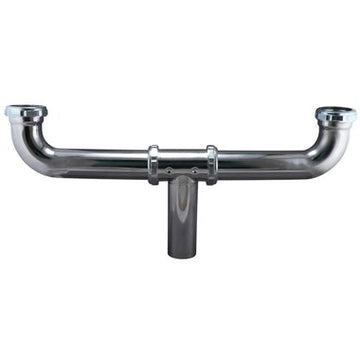 Dearborn Plastic 114B-1 Continuous Waste 1-1/2x21" Slip Joint Center Outlet 20GA Brass Satin  | Blackhawk Supply