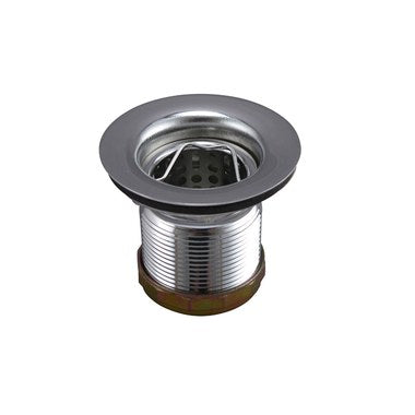 Dearborn Plastic 3785AT Basket Strainer Duo-Mount Long Chrome 2 Inch Stainless Steel with Tailpiece for Bar Sinks  | Blackhawk Supply