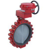 3LNE-18S2C/70-1300H | Butterfly Valve | 2 Way | 18 Inch | Nylon Coated Disc | 150 PSI | 120 VAC Non-Spring Return Actuator With Heater | On-Off Control | Bray