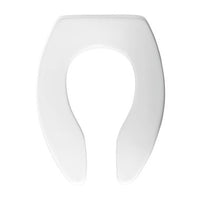 9500CT000 | Toilet Seat Elongated Open Front Less Cover Plastic White for Commercial Toilet Check Hinge | Church Seats