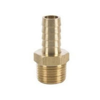 201A-8D | Hose Barb Connector 1/2 Inch Bright Brass Push-On x MPT | Flared Fittings