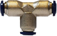 20028N | 1/4 PUSH-IN UNION TEE N-PLTD, Brass Fittings, Nickel Plated Push In Fittings, Union Tee | Midland Metal Mfg.