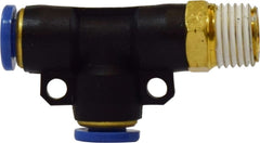 Midland Metal Mfg. 20099C 3/8 X 1/8 (P-IN X MIP SWVL RUN T), Brass Fittings, Composite Body Push In Fittings, Swivel Male Run Tee  | Blackhawk Supply