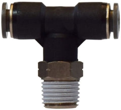 Midland Metal Mfg. 20105C 1/4 X 1/8 (P-IN X M SWVL BRANCH T), Brass Fittings, Composite Body Push In Fittings, Swivel Male Branch Tee  | Blackhawk Supply