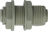 20127P | 1/4 PLASTIC P-IN BULKHEAD UNION, Plastic Fittings, Plastic Push In, Bulkhead Union | Midland Metal Mfg.