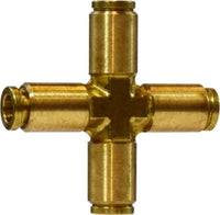 20142 | 1/4 P-I CROSS, Brass Fittings, Brass Push In Fittings, Push-in cross | Midland Metal Mfg.