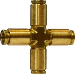 Midland Metal Mfg. 20142 1/4 P-I CROSS, Brass Fittings, Brass Push In Fittings, Push-in cross  | Blackhawk Supply