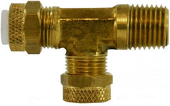 Midland Metal Mfg. 20308 1/8 X 1/8 (POLY-FLO X MIP RUN TEE), Brass Fittings, Flareless, Male Run Tee   | Blackhawk Supply