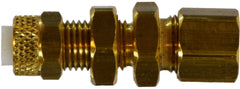 Midland Metal Mfg. 20333 1/4 POLY-FLO X COMP BULKHD UNION, Brass Fittings, Flareless, Bulkhead Union  Flareless x Compression   | Blackhawk Supply