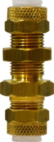 Midland Metal Mfg. 20337 1/4 POLY-FLO BULKHEAD UNION, Brass Fittings, Flareless, Bulkhead Union   | Blackhawk Supply