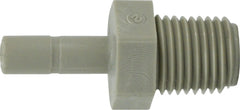 Midland Metal Mfg. 20524P 1/4 X 1/8 (PLSTC STEM X MIP ADPT), Plastic Fittings, Plastic Push In, Stem Adapter  | Blackhawk Supply