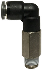 Midland Metal Mfg. 20572C 1/4 X 1/8 (P-IN X MIP SWIVEL LONG PATT 90), Brass Fittings, Composite Body Push In Fittings, Long pattern Male Elbows  | Blackhawk Supply