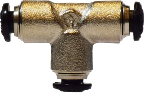 Midland Metal Mfg. 20610N 4MM P-I UNION TEE N-PLTD, Brass Fittings, Nickel Plated Push In Fittings, METRIC UNION TEE  | Blackhawk Supply