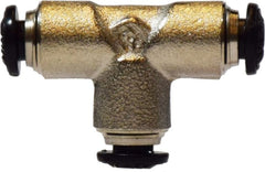 Midland Metal Mfg. 20611N 6MM P-I UNION TEE N-PLTD, Brass Fittings, Nickel Plated Push In Fittings, METRIC UNION TEE  | Blackhawk Supply