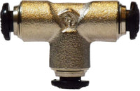 20612N | 8MM P-I UNION TEE N-PLTD, Brass Fittings, Nickel Plated Push In Fittings, METRIC UNION TEE | Midland Metal Mfg.