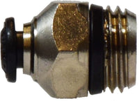 20630N | 4MM OD X 1/8 MIP ADAPTER N-PLTD, Brass Fittings, Nickel Plated Push In Fittings, METRIC TUBE STRAIGHT MALE | Midland Metal Mfg.