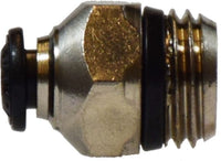 20633N | 6MM OD X 1/4 MIP ADAPTER N-PLTD, Brass Fittings, Nickel Plated Push In Fittings, METRIC TUBE STRAIGHT MALE | Midland Metal Mfg.