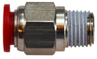 20634 | 8MM X 1/4 (OD X MALE ADP), Brass Fittings, Metric Push Ins, Male Adapter Nickel Plated | Midland Metal Mfg.