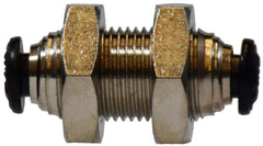 Midland Metal Mfg. 20732N 4MM P-I BULKHEAD UNION N-PLTD, Brass Fittings, Nickel Plated Push In Fittings, METRIC BULKHEAD  | Blackhawk Supply