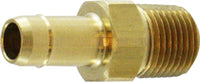 21025 | 1/4 SB X 1/4 MIP ADP, Brass Fittings, Single and Double Barb, Male Adapter | Midland Metal Mfg.