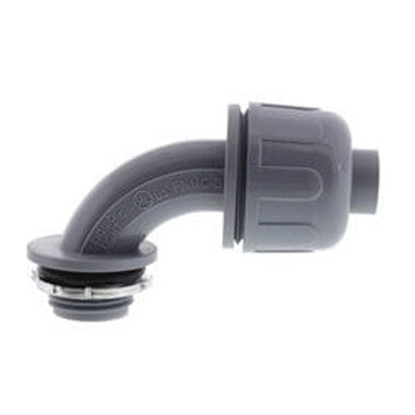Mars Controls 85020 Connector Liquid Tight 1/2 Inch Flexible Non-Metallic 10 Pack for 90 Degree Bend Angle PVC  | Blackhawk Supply
