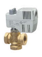 Siemens 242-00232 Zone valve, 3-way, 3/4", 4.1 Cv, NPT w/ 24V 2-position SR actuator, fails AB-B  | Blackhawk Supply