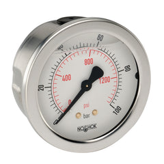 NOSHOK 25-911-100-bar/psi-G1/4-SSFF Pressure Gauge  | Blackhawk Supply