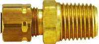 26180L | 1/4OD X 1/4MIP W/26003 ADP, Brass Fittings, Compression, Captive Sleeve Nut | Midland Metal Mfg.