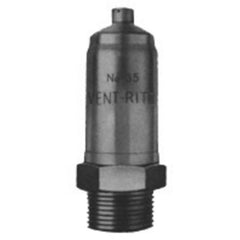 Vent-Rite 35 Air Vent Straight 3/4x1/2" MalexFemale Thread 3PSI Main Vents Nickel Plated Brass  | Blackhawk Supply