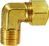 26225B | 1/4OD X 1/4MIP ELBOW W/26003, Brass Fittings, Compression, Captive Sleeve Nut | Midland Metal Mfg.