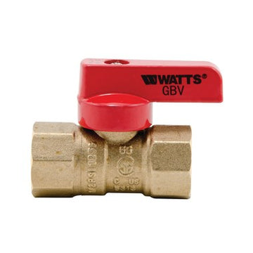 Watts 102-603 Ball Valve T-2005C Gas 1/2 Inch Female NPT Brass 175PSI Yellow Tee 2 Piece PTFE 102-603  | Blackhawk Supply