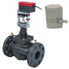 Bray SSM-250-A250-H-46/PAM24-112-WS 2.5" Flanged ANSI 250 | 46.42 GPM Pressure Independent Control Valve | H Cartridge | Normally Open | Linear Actuator | 24 VAC Floating;Modulating;On/Off | Fail Last | with Weather Shield  | Blackhawk Supply