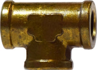 28030 | 1/4 X 1/4 X 1/8 FIP FG TEE, Brass Fittings, Pipe, Reducing Forged Tee | Midland Metal Mfg.