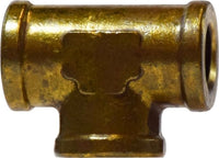28038 | 3/8 X 1/4 X 3/8 FIP FG TEE, Brass Fittings, Pipe, Reducing Forged Tee | Midland Metal Mfg.
