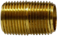 28132 | 1/4 X CLOSE YELLOW BRASS NIPPLE, Brass Fittings, Pipe, Close Nipple | Midland Metal Mfg.