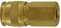 28560 | 1/4 NPTF FEM UNIV. BRASS COUPLER, Pneumatics, Quick Disconnect, Female Coupler (Universal Series) | Midland Metal Mfg.