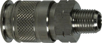 28579SS | 1/4 BODY 1/4 MIP UNIVERSAL QD, Pneumatics, Universal Series Couplers, Stainless Steel Male Coupler | Midland Metal Mfg.