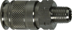 Midland Metal Mfg. 28579SS 1/4 BODY 1/4 MIP UNIVERSAL QD, Pneumatics, Universal Series Couplers, Stainless Steel Male Coupler  | Blackhawk Supply