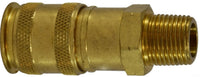 28579 | 1/4 NPTF MALE UNIV. BRASS COUPLR, Pneumatics, Quick Disconnect, Male Coupler (Universal Series) | Midland Metal Mfg.