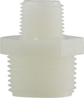 28624W | 1/2 X 3/8 WHT NYLN RED HEX NIPL, Plastic Fittings, Plastic Pipe Fittings, Reducer Nipples | Midland Metal Mfg.