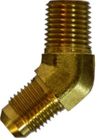 28722F | 7/16-20 X 1/8 (M JIC X MIP 45 ELB), Brass Fittings, JIC 37 Deg Flare, 45 Degree Forged Elbow JIC | Midland Metal Mfg.