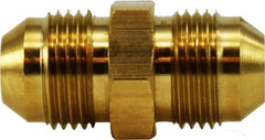 Midland Metal Mfg. 28966 7/16-20 MALE JIC FLARE UNION, Brass Fittings, JIC 37 Deg Flare, Straight Tube Union   | Blackhawk Supply