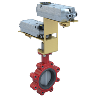 3LNE-04S2C/DCMS24-140-D | Butterfly Valve | 2 Way | 4 Inch | Nylon Coated Disc | 175 PSI | DUAL Mounted 24 VAC/DC Spring Return Actuators | Normally Closed | Modulating Control | Bray