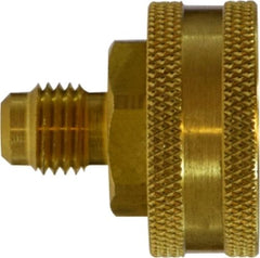 Midland Metal Mfg. 30052 1/4 X 3/4 (M FLARE X FGH SWVL ADP), Brass Fittings, Garden Hose, Male Flare x Female Hose Swivel  | Blackhawk Supply