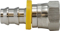 30230SS | 1/4X1/4 (SS POHB X F 45/37 FL SWV), Brass Fittings, Stainless Steel Push On Hose Barb, Stainless Steel SAE/JIC 45 Deg/37 Deg Female Swivel | Midland Metal Mfg.