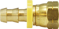 30250 | 1/4 X 1/4 (POHB X F FLARE SWVL), Brass Fittings, Push On Hose Barb, 45 Deg SAE Flare Swivel | Midland Metal Mfg.