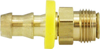 30276 | 1/4 X 1/4 (POHB X M INV FL SWVL), Brass Fittings, Push On Hose Barb, Inverted Flare Male Swivel | Midland Metal Mfg.