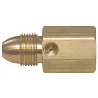 2020-#54 | Adapter Pressure Test Brass Male POLxFemale POL with 1/8 Inch Tap | Fairview Fittings