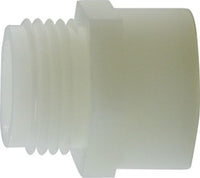 31068 | 3/4MGH X 1/2FIP WHITE NYLON ADPT, Plastic Fittings, Plastic Garden Hose Fittings, Male Garden Hose x Female Pipe | Midland Metal Mfg.