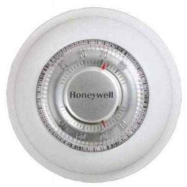 HONEYWELL HOME T87K1007/U Thermostat T87K Non-Programmable Mechanical Round 24 Voltage Alternating Current 1 Heat Premier White 40-90 Degrees Fahrenheit  | Blackhawk Supply